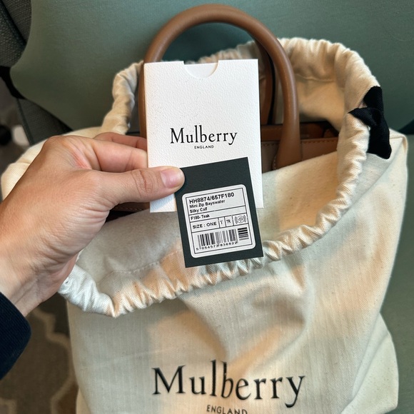 Silky Teak Calf Mulberry Mini Zipper Bayswater - Picture 9 of 12